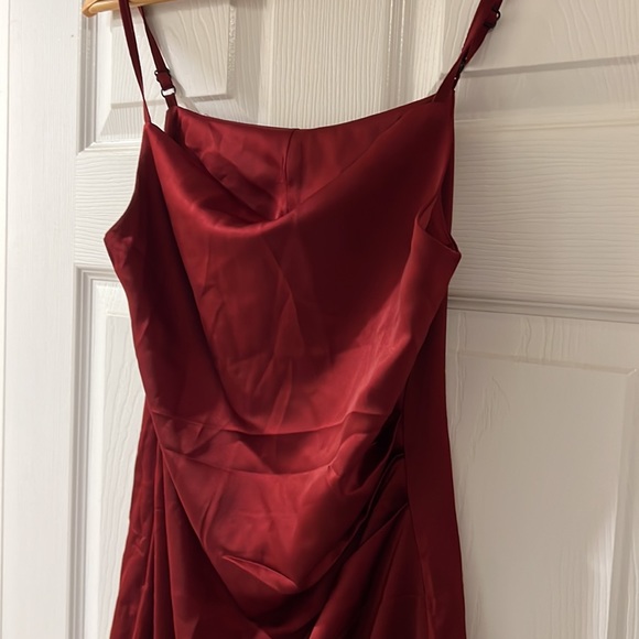 Red slip satin midi dress size S - Picture 3 of 3